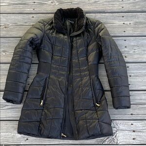 JONES New York Women's Black Puffer Coat